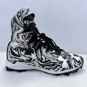 Under Armour Highlight MC Lux Football Cleats Black White Youth Size 5